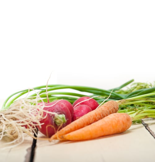 Preview: Raw Root Vegetable On A Rustic White Wood Table