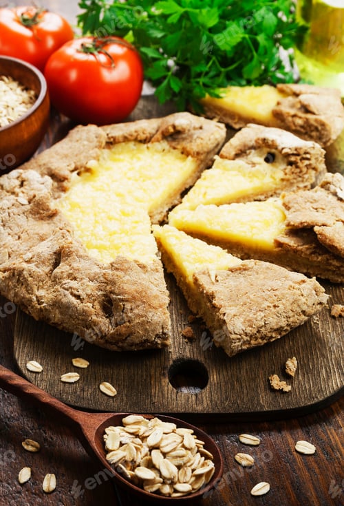 Preview: Galetta With Oat Flakes And Cheese On The Table