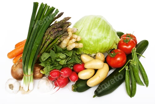 Preview: Fresh Vegetables On White Background