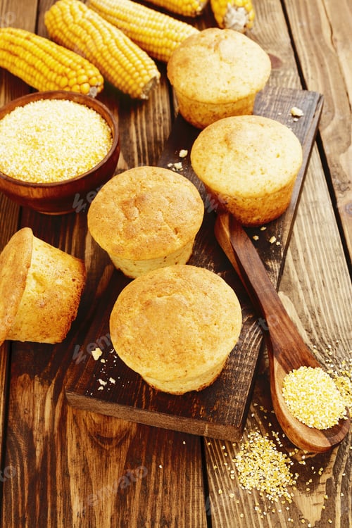 Preview: Muffins With Corn Flour On The Table
