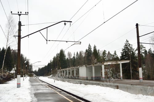 Preview: Railway Station Kavgolovo At Winter In Leningrad Region, Russia.