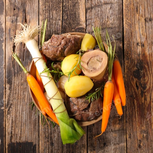 Preview: Beef Cooked With Carrot, Potato And Leek
