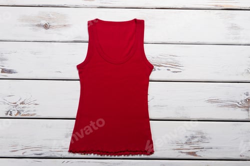 Preview: Maroon Summer Top On A Wooden Background. Beautiful Ladies T-Shirt.