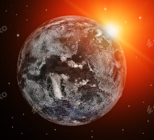 Preview: Our Earth In Cosmos And Bright Sun. Elements Of This Image Furnished By Nasa