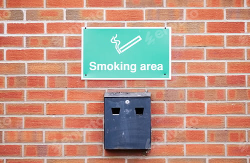Preview: Smoking Designated Area And Wall Ash Tray Metal Box For Cigarette And Vaping Vapour Area