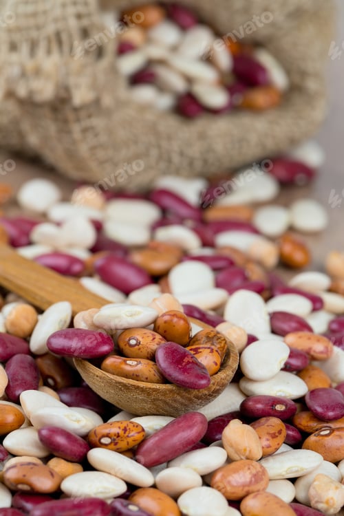Preview: Various Beans On Wooden Surface