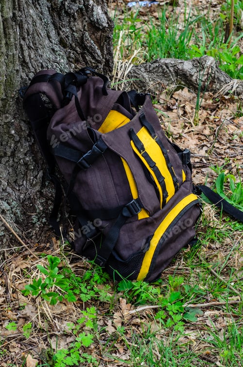Preview: Touristic Backpack Under The Tree On Green Grass