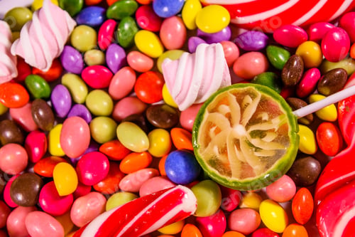 Preview: Texture Of The Many Different Candies For Background