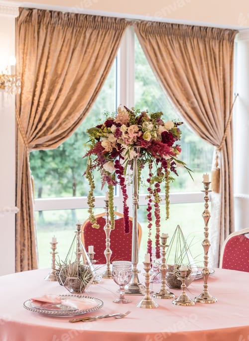 Preview: Elegant Table Setting with Floral Centerpiece Indoors
