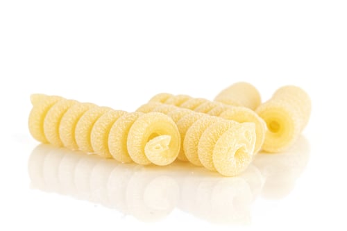 Preview: Group Of Five Whole Fresh Raw Pasta Fusilli Bucati Isolated On White Background