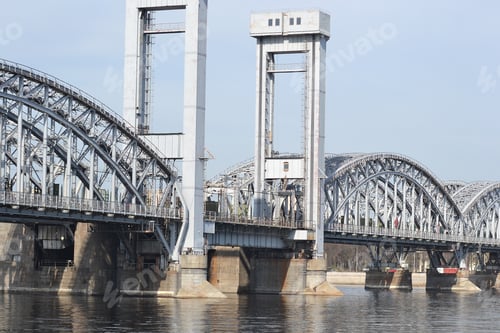Preview: Finland Railway Bridge At Sunny Spring Day, St.Petersburg, Russia.