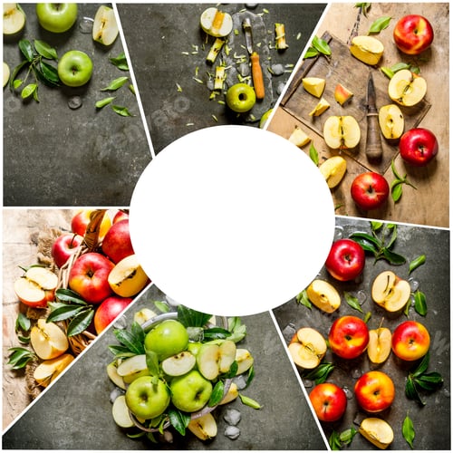 Preview: Food Collage Of Fresh Apple .