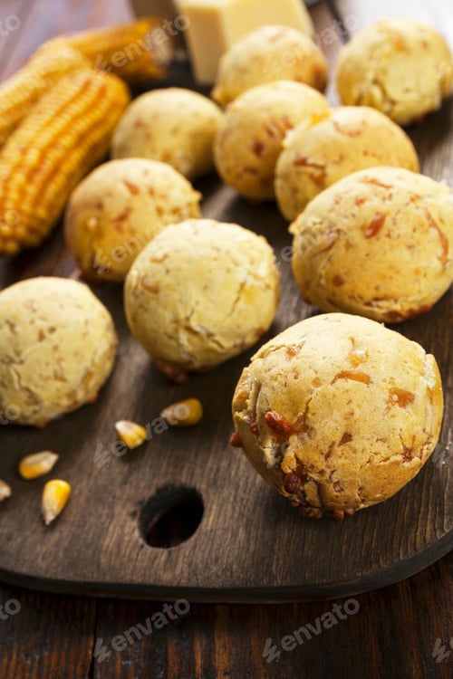 Preview: Cheese Balls Made With Corn Flour On The Table