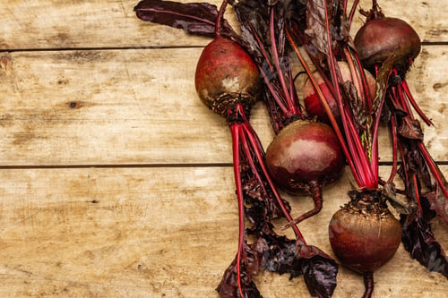 Preview: Fresh Homegrown Beetroot With Leaves In Crate. Healthy Plant Based Food, Local Produce Harvest
