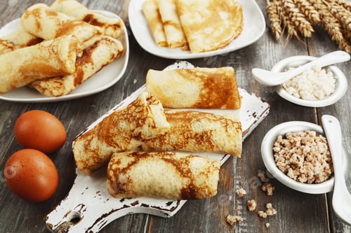 Preview: Homemade Stuffed �Repes On The Wooden Table