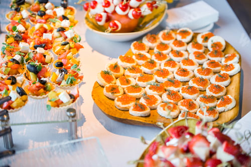 Preview: Event Catering Inside-Banquet Table With A Variety Of Snacks