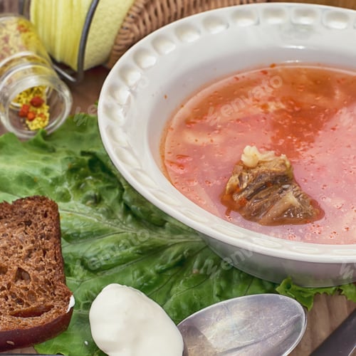 Preview: Russian National Meal From Soup Of Meat