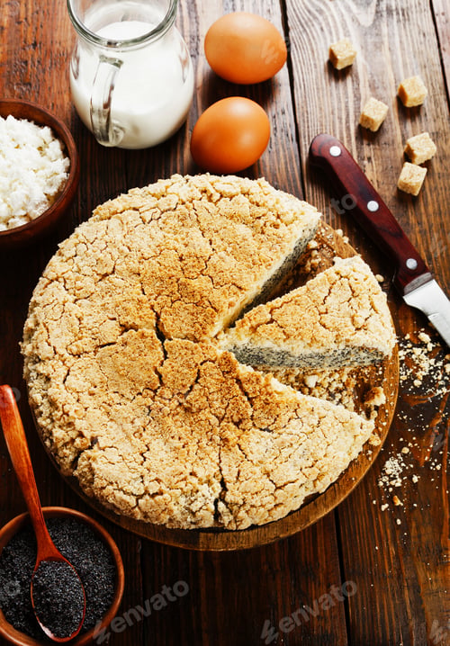 Preview: Homemade Pie With Cottage Cheese And Poppy Seeds