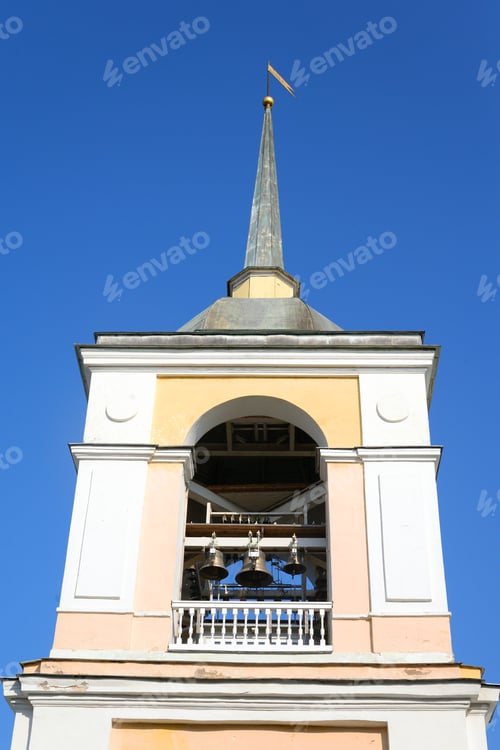 Preview: Belfry Of The Orthodox Church In Peterhof, Russia.