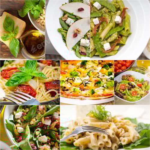 Preview: Healthy Vegetarian Pasta Soup Salad Pizza Italian Food Staples Collage