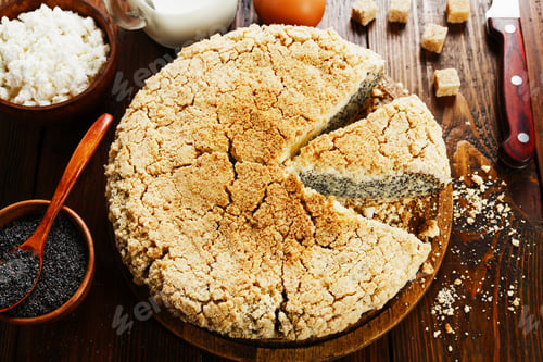 Preview: Homemade Pie With Cottage Cheese And Poppy Seeds