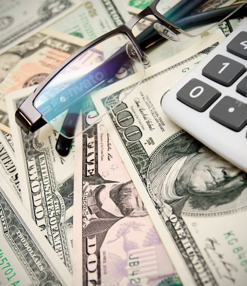 Preview: Money, Calculator and Glasses for Financial Planning