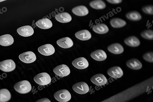 Preview: Keys With Letters Of The English Language On An Old Typewriter