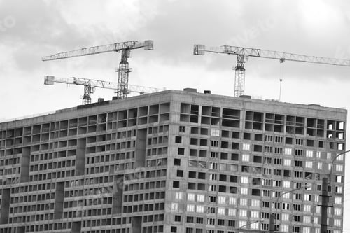 Preview: The Unfinished Building. Black And White.