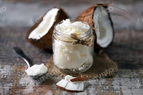 Preview: Coconut Oil. Healthy Food Concept. Keto Diet.