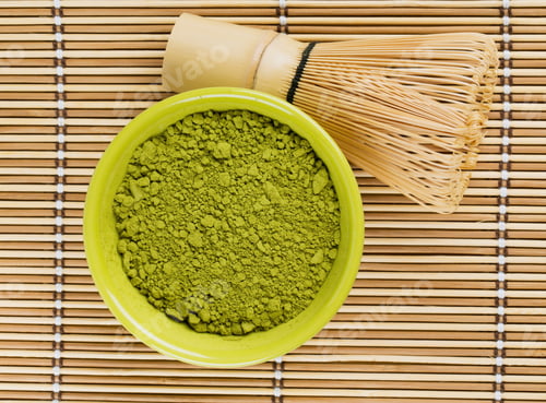 Preview: Powdered Green Tea Matcha And Bamboo Whisk
