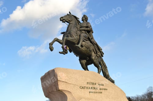 Preview: The Bronze Horseman On Blue Sky Background, St.Petersburg, Russia