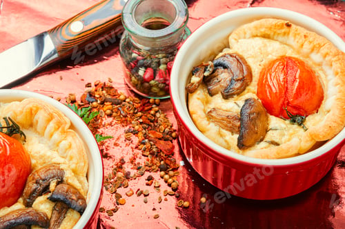 Preview: Tomato Tart With Mushroom,Cheese And Cherry Toamtoes.
