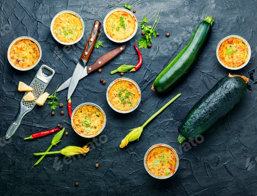 Preview: Vegetable Muffins With Zucchini And Cheese,Healthy Food.