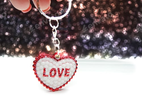 Preview: Love Valentine'S Day With Heart On Bokeh Blurs Shiny Background Greeting Card