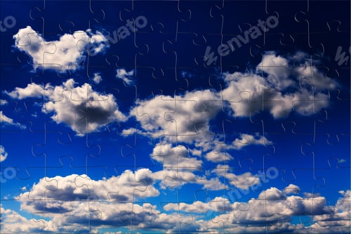 Preview: Blue Sky And White Clouds. Puzzle Background