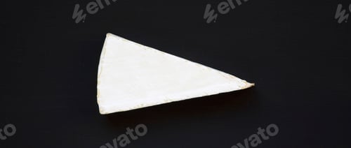 Preview: Cheese Brie Or Camembert On Dark Table. Milk Production. Top View, Flat Lay. From Above.