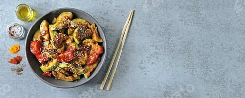 Preview: Stewed Zucchini With Soy Sauce And Sesame. Squash In Chinese Style.