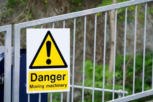 Preview: Moving Machinery Danger Yellow Sign