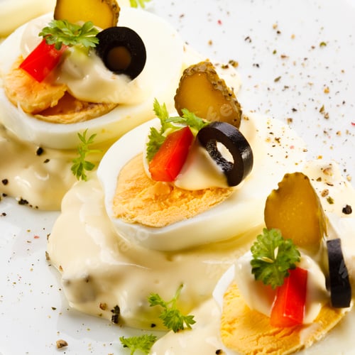Preview: Boiled Eggs With Mayonnaise And Vegetables