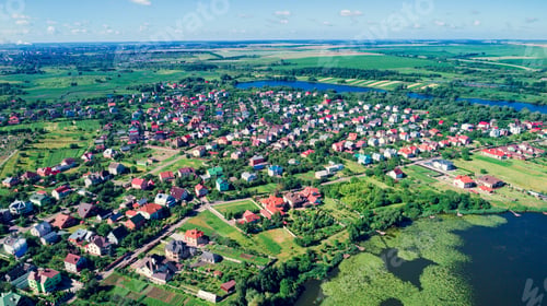 Preview: Drone With A Camera, Beautiful Summer Small River From A Height