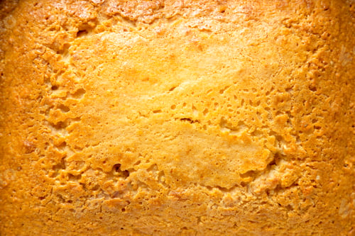 Preview: Homemade Sweet Cornbread Ready To Eat, Top View. Flat Lay, Overhead, From Above. Close-Up.
