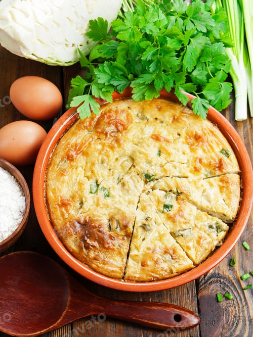 Preview: Vegetable Pie With Cabbage And Spring Onion