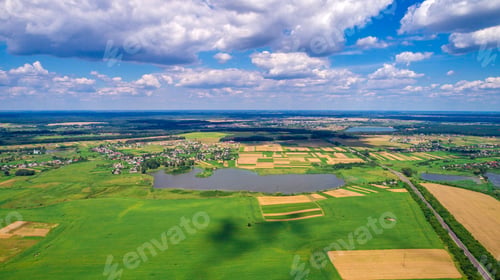 Preview: Landscape Road And Field View From Above
