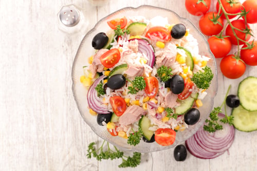 Preview: Rice Salad With Tuna, Tomato, Cucumber And Olive
