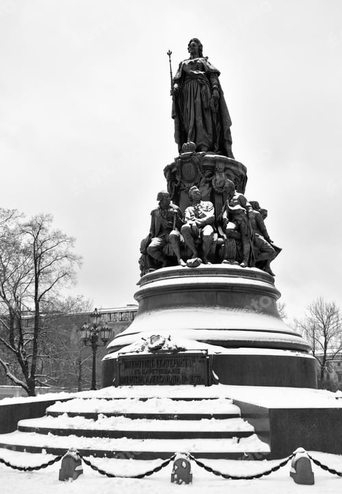 Preview: Monument To Catherine Ii - A Monument On Ostrovsky Square In St. Petersburg, Established In Honor
