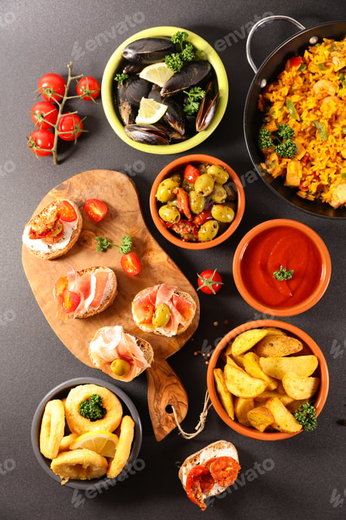 Preview: Assorted Of Spanish Tapas- Top View