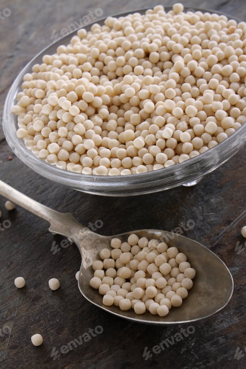 Preview: Healthy Uncooked Giant Couscous In Dish