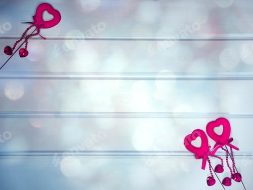 Preview: Hearts Decor Love Valentine'S Day Present On Shiny Background
