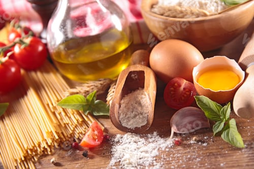 Preview: Raw Pasta And Ingredients