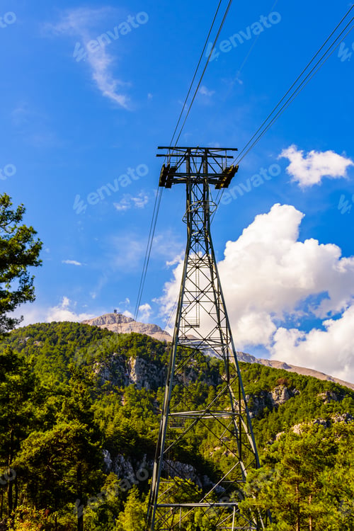 Preview: Tower Of Cable Car On Tahtali Mountain Not Far From Kemer Town. Antalya Province, Turkey